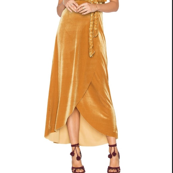 COPY - MIsa Gold Velvet Carolina Wrap Dress - Picture 2 of 6